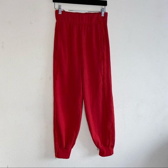 Free People FP Movement Where The Wind Blows Jogger Sweat Pants in Victory Red - Picture 6 of 10